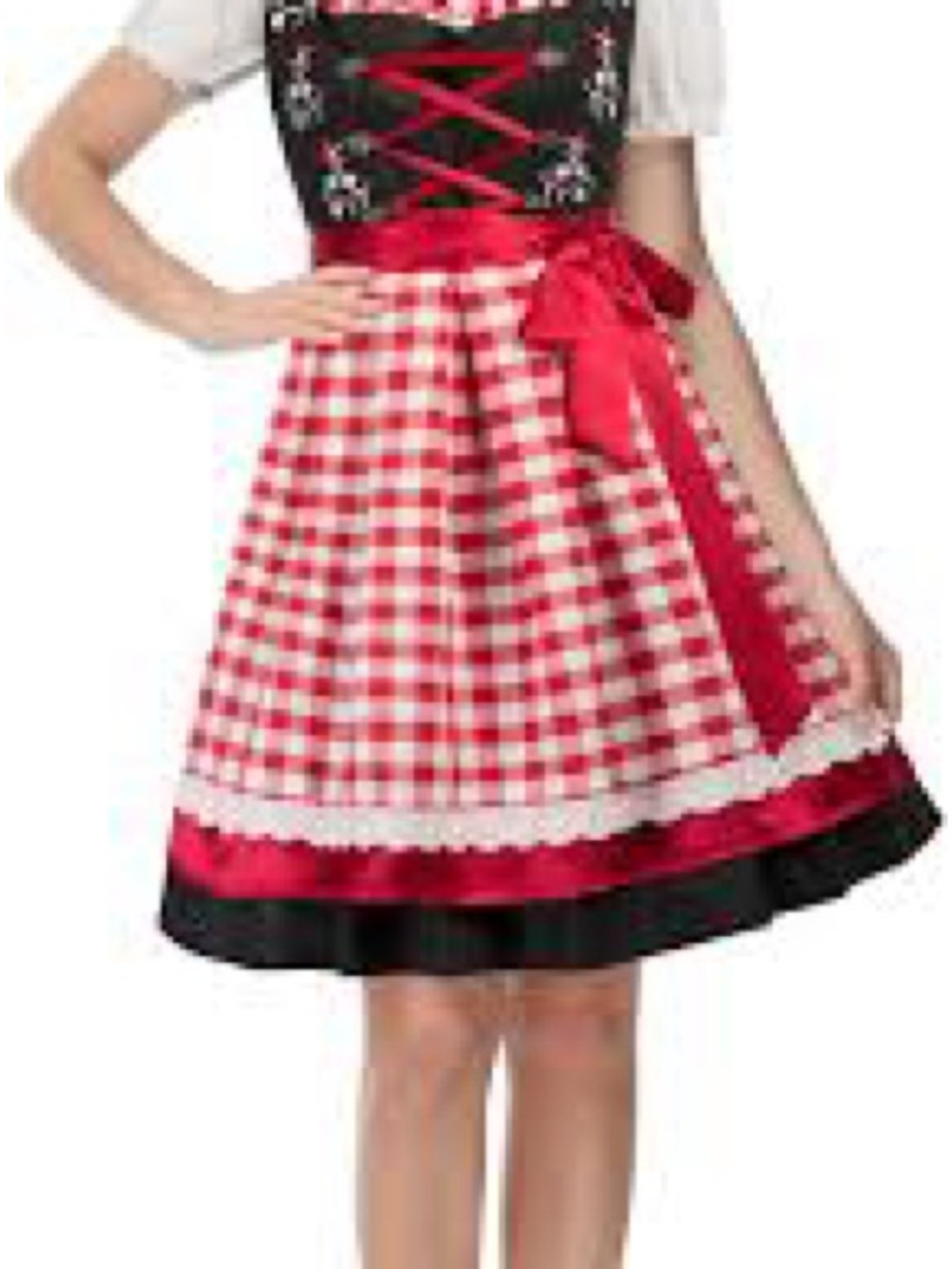 3-Piece Traditional Bavarian Dirndl Dress – Red Gingham